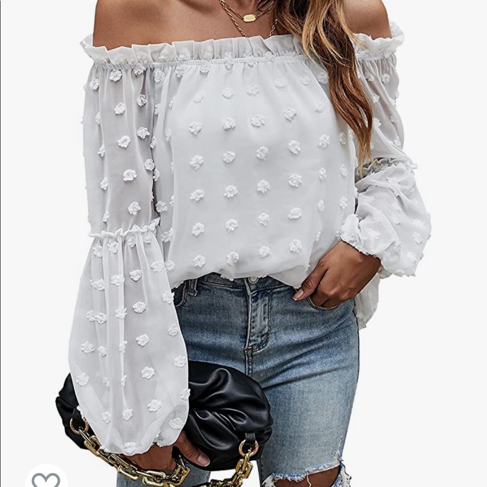 NWT White Off the Shoulder Long Sleeve